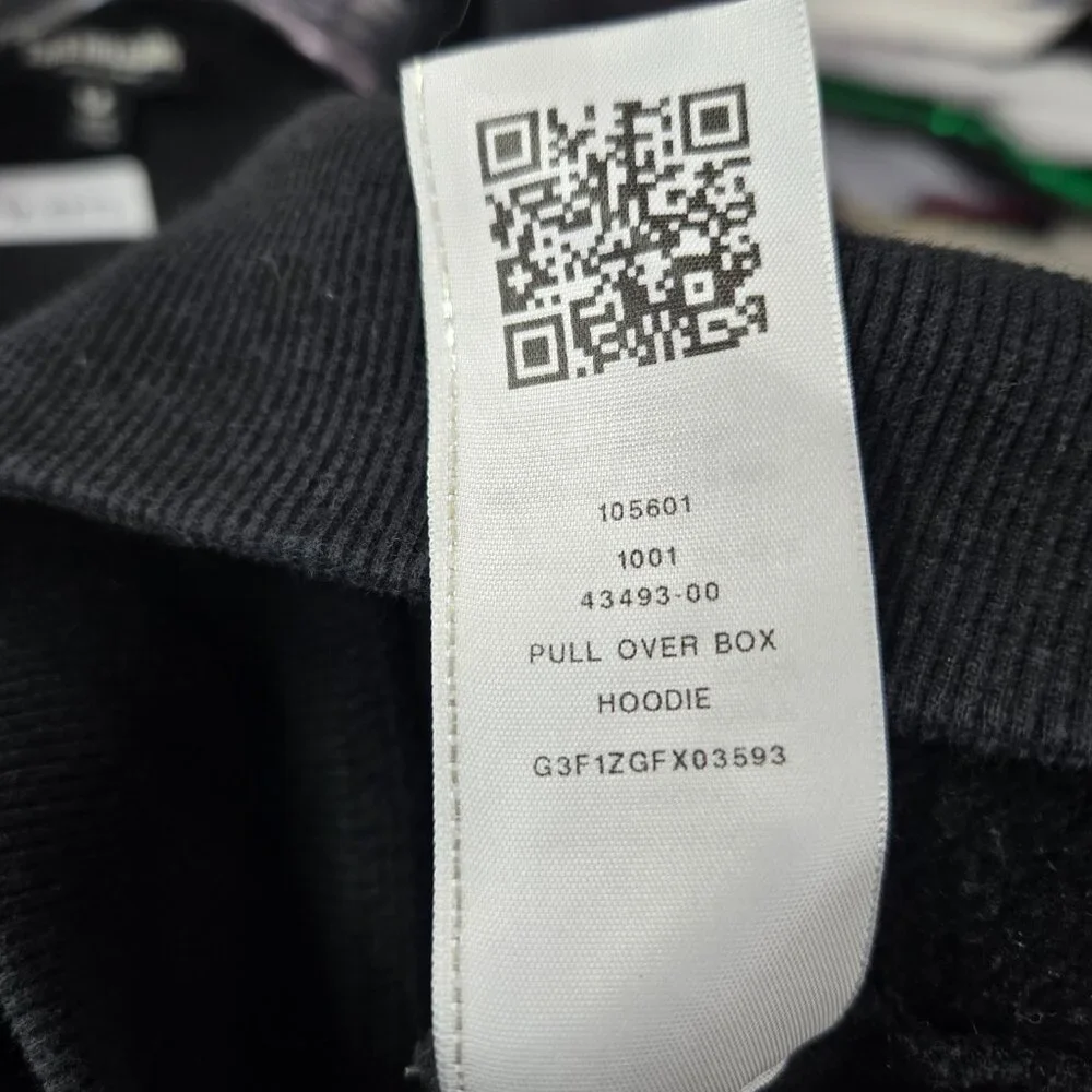 True Religion Men Sweatshirt Medium Black Hoodie Logo Graphic Print READ